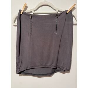 POL Gray Crop top with zipper‎ detail